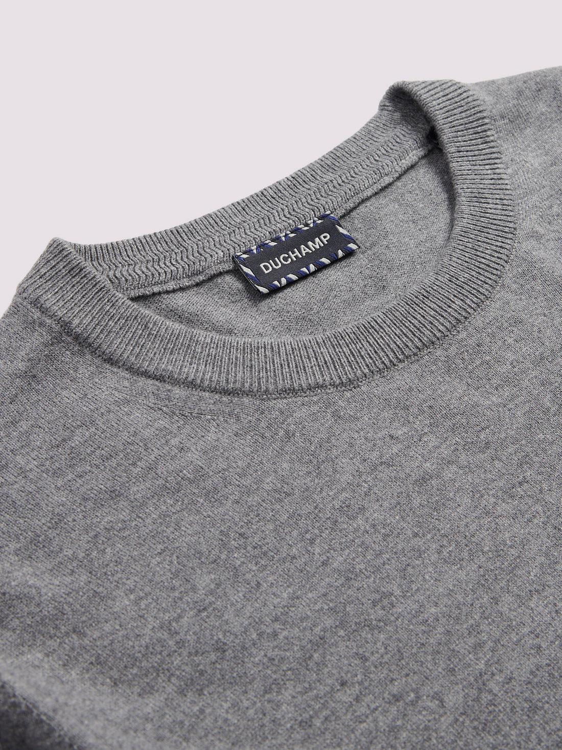 Duchamp Mens Crew Neck Knit Smoked Pearl Marl