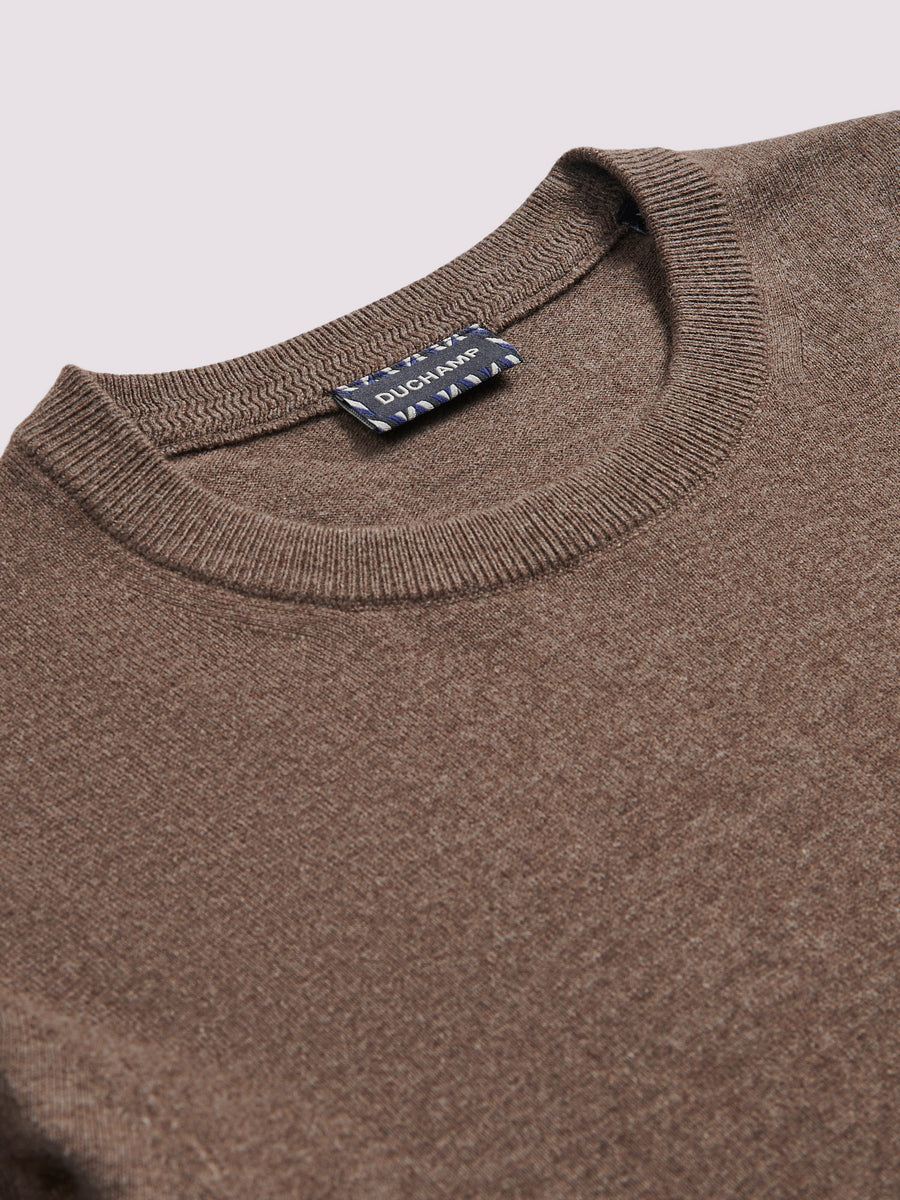 Duchamp Mens Crew Neck Knit Canteen Marl