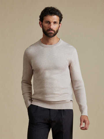 Duchamp Mens Crew Neck Knit Silver Grey Marl