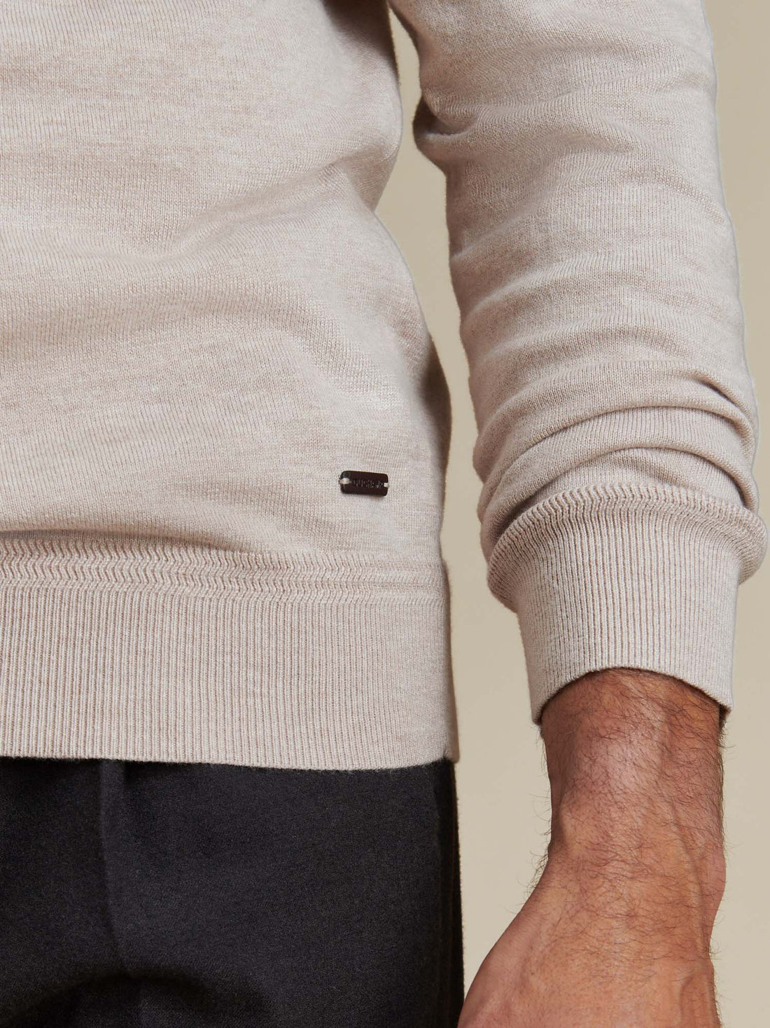 Duchamp Mens Crew Neck Knit Silver Grey Marl