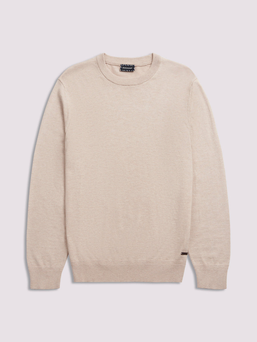 Crew Neck Knit in Silver Grey Marl