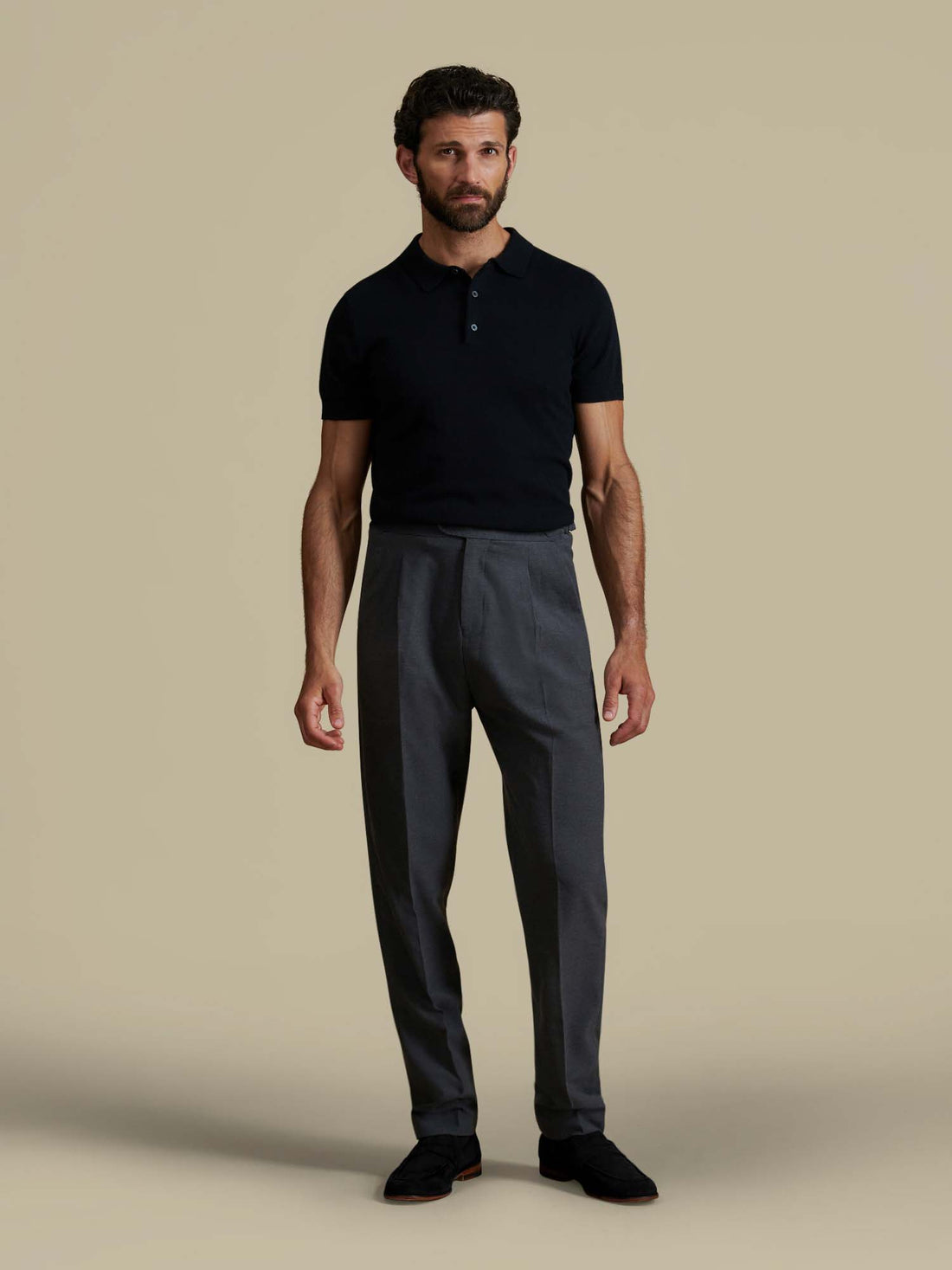 Duchamp Mens Short Sleeve Polo Knit Black