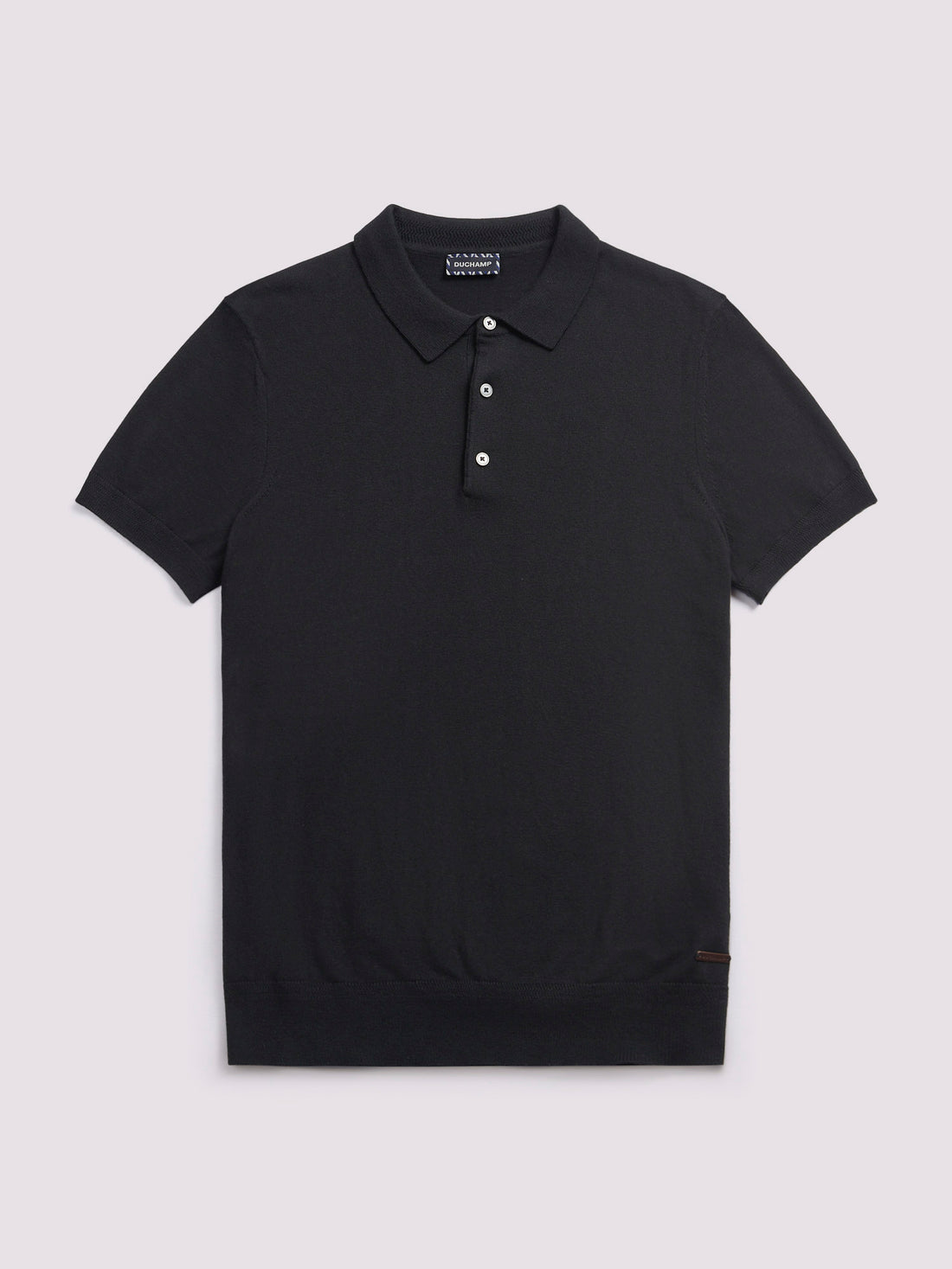 Short Sleeve Polo Knit in Black