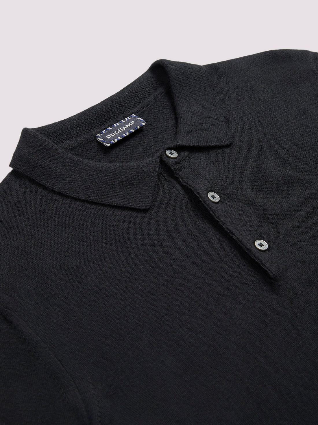 Duchamp Mens Short Sleeve Polo Knit Black