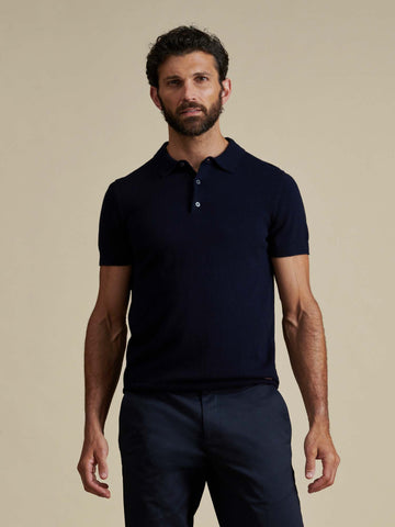 Duchamp Mens Short Sleeve Polo Knit Deep Well
