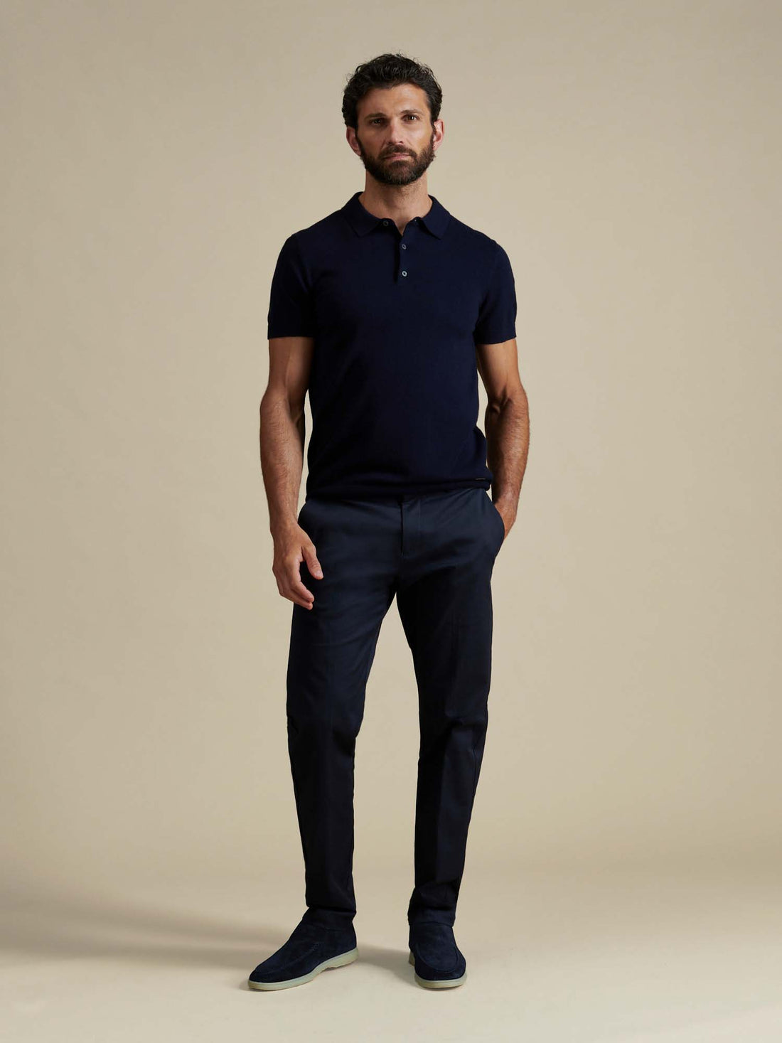 Duchamp Mens Short Sleeve Polo Knit Deep Well
