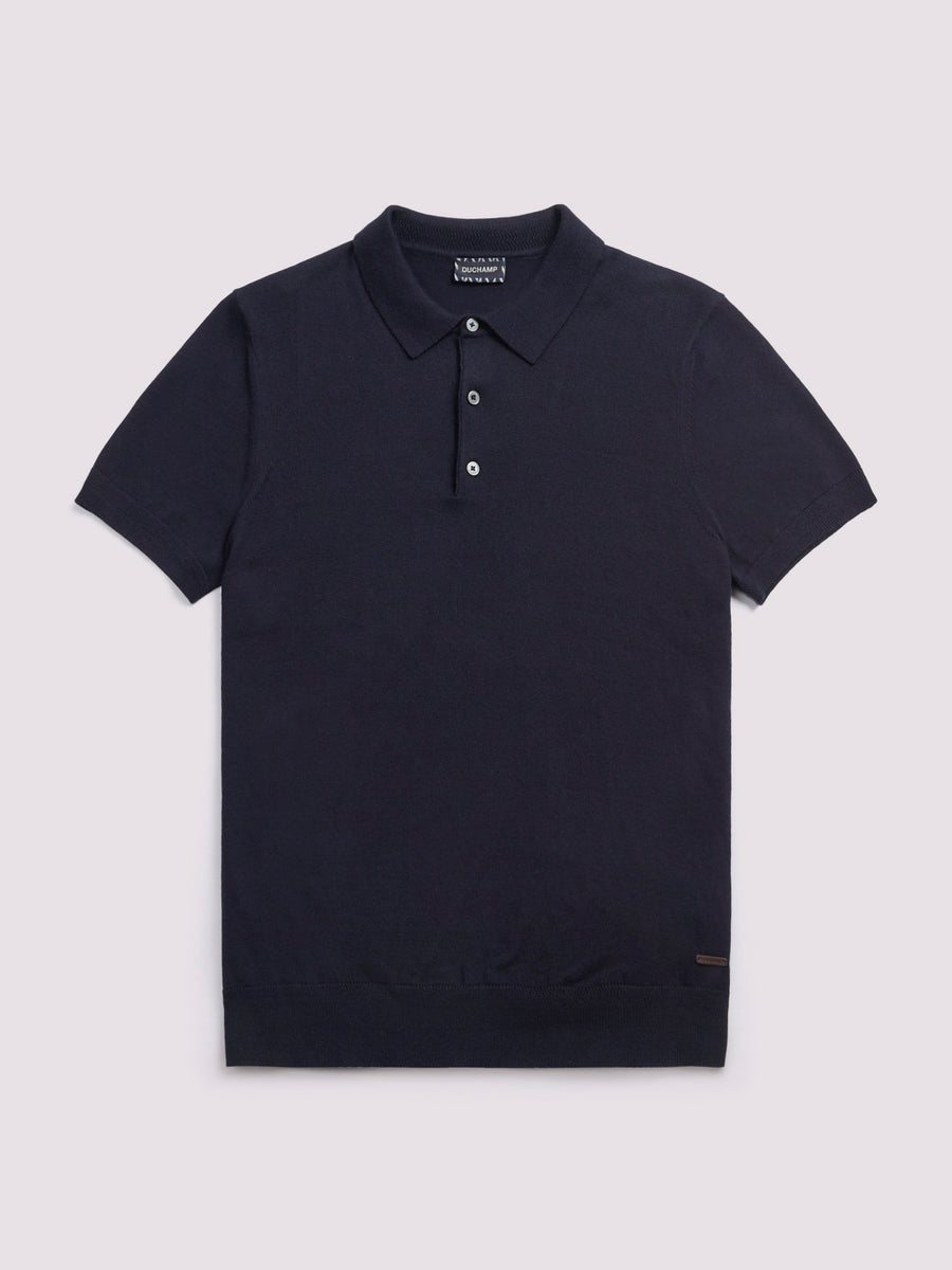 Short Sleeve Polo Knit in Deep Well