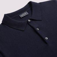 Short Sleeve Polo Knit in Deep Well