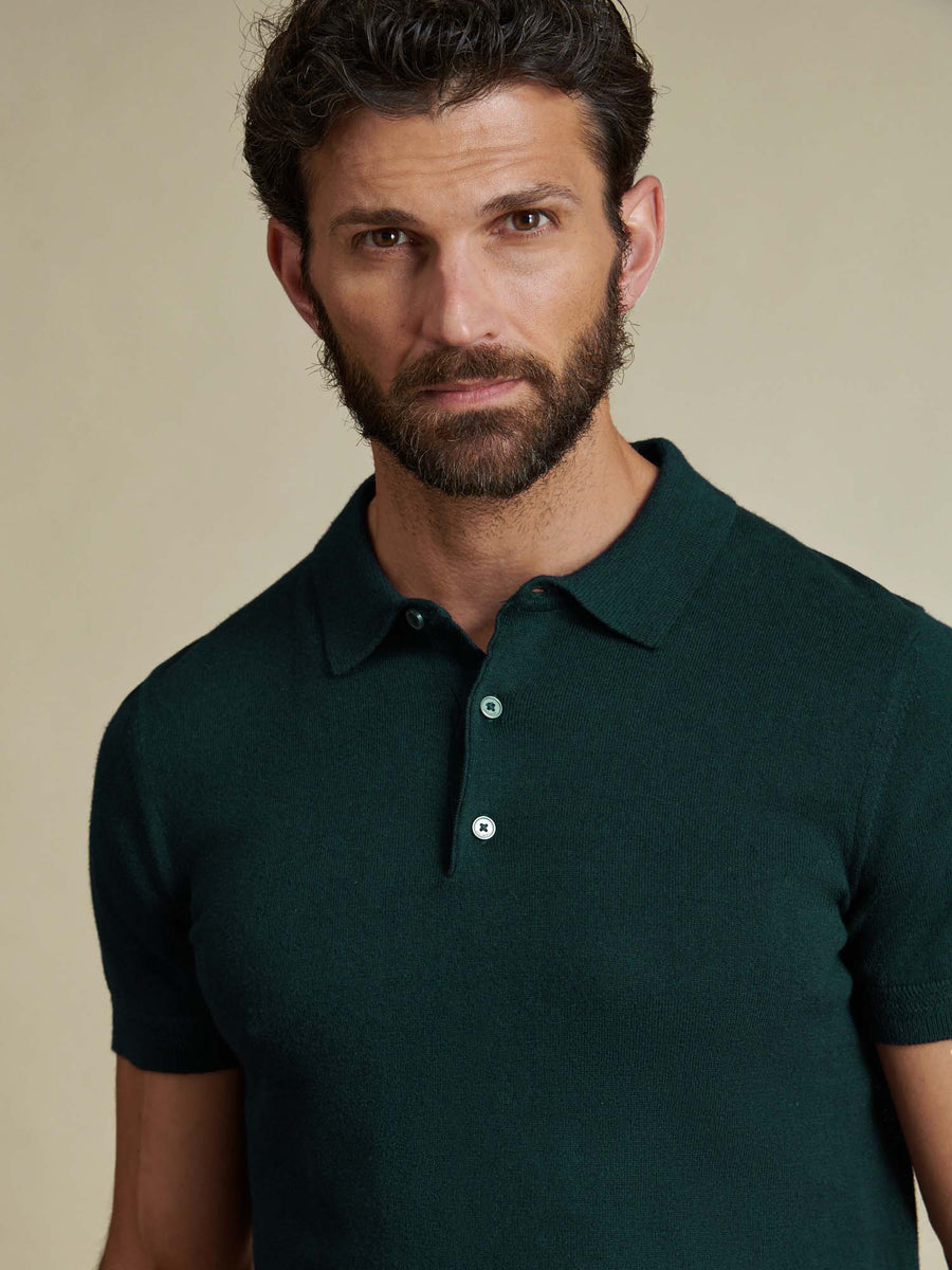 Duchamp Mens Short Sleeve Polo Knit Botanical Garden