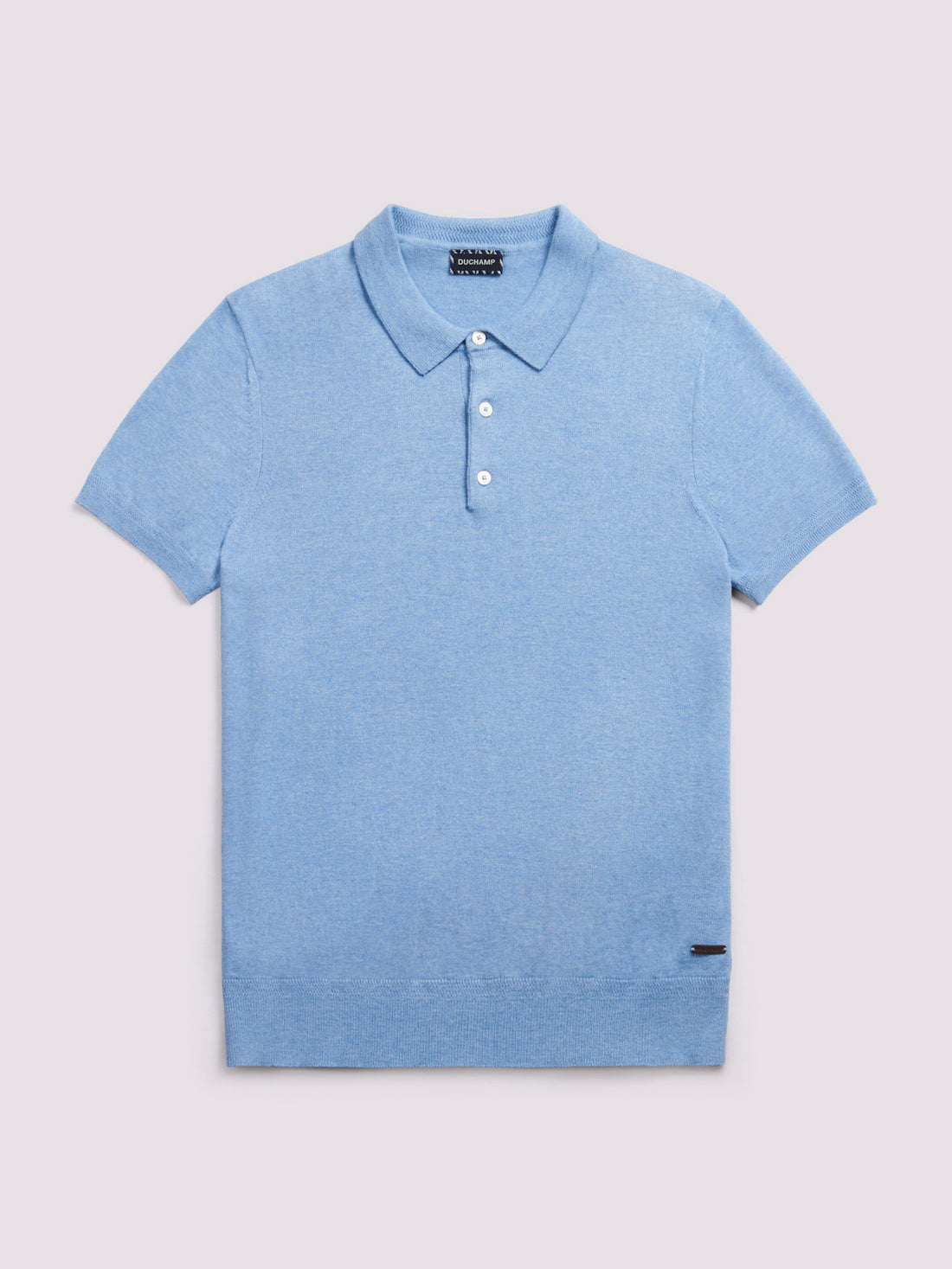 Duchamp Mens Short Sleeve Polo Knit Della Robbia Blue Marl