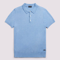 Duchamp Mens Short Sleeve Polo Knit Della Robbia Blue Marl