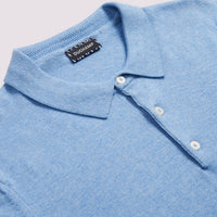 Duchamp Mens Short Sleeve Polo Knit Della Robbia Blue Marl