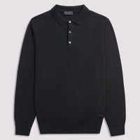 Duchamp Mens Long Sleeve Polo Knit Black