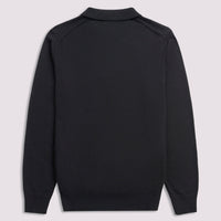 Duchamp Mens Long Sleeve Polo Knit Black