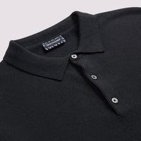 Duchamp Mens Long Sleeve Polo Knit Black