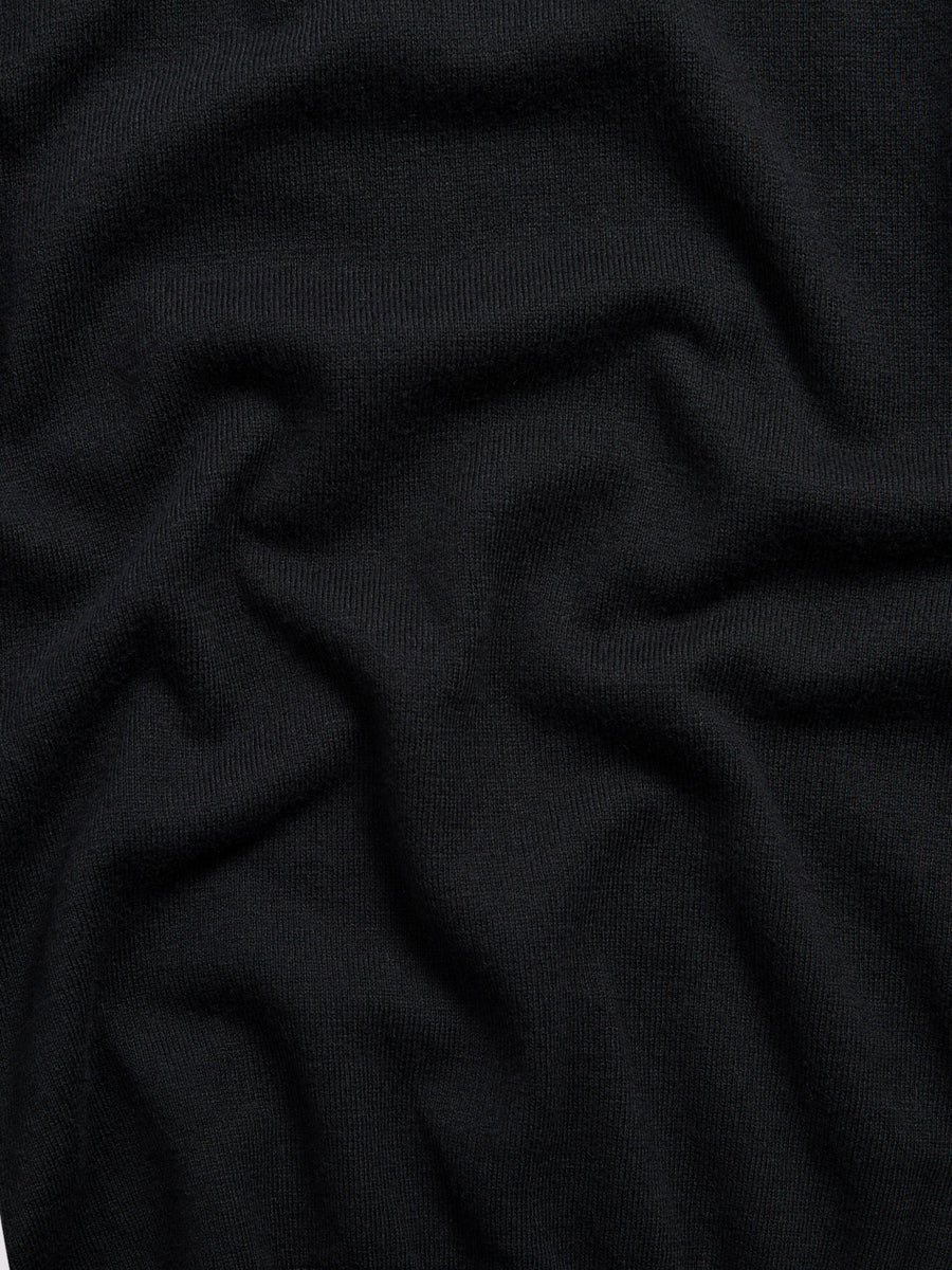 Long Sleeve Polo Knit in Black