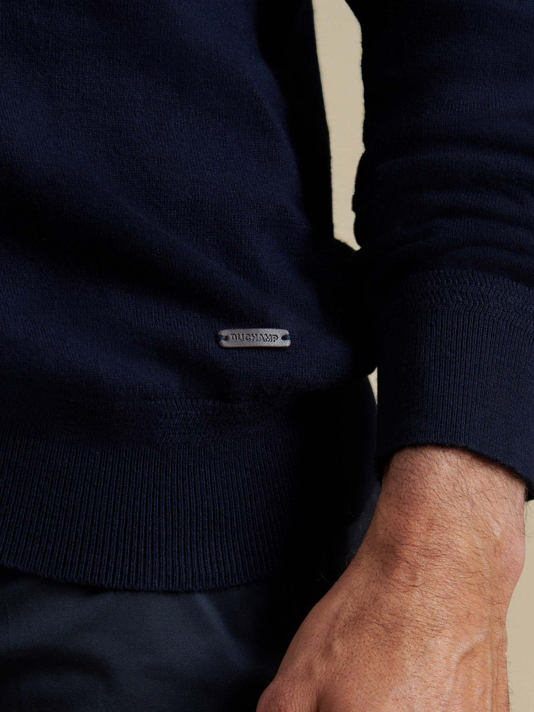 Duchamp Mens Long Sleeve Polo Knit Deep Well