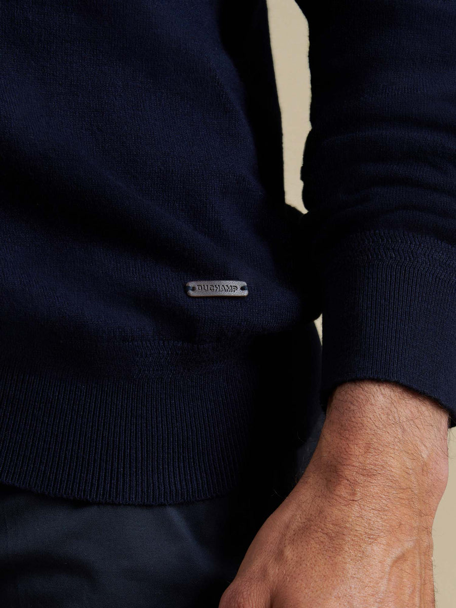Duchamp Mens Long Sleeve Polo Knit Deep Well