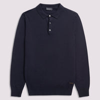 Long Sleeve Polo Knit in Deep Well