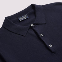 Long Sleeve Polo Knit in Deep Well