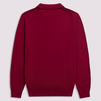 Duchamp Mens Long Sleeve Polo Knit Rumba Red