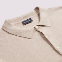 Duchamp Mens Long Sleeve Polo Knit Silver Grey Marl