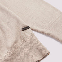 Long Sleeve Polo Knit in Silver Grey Marl