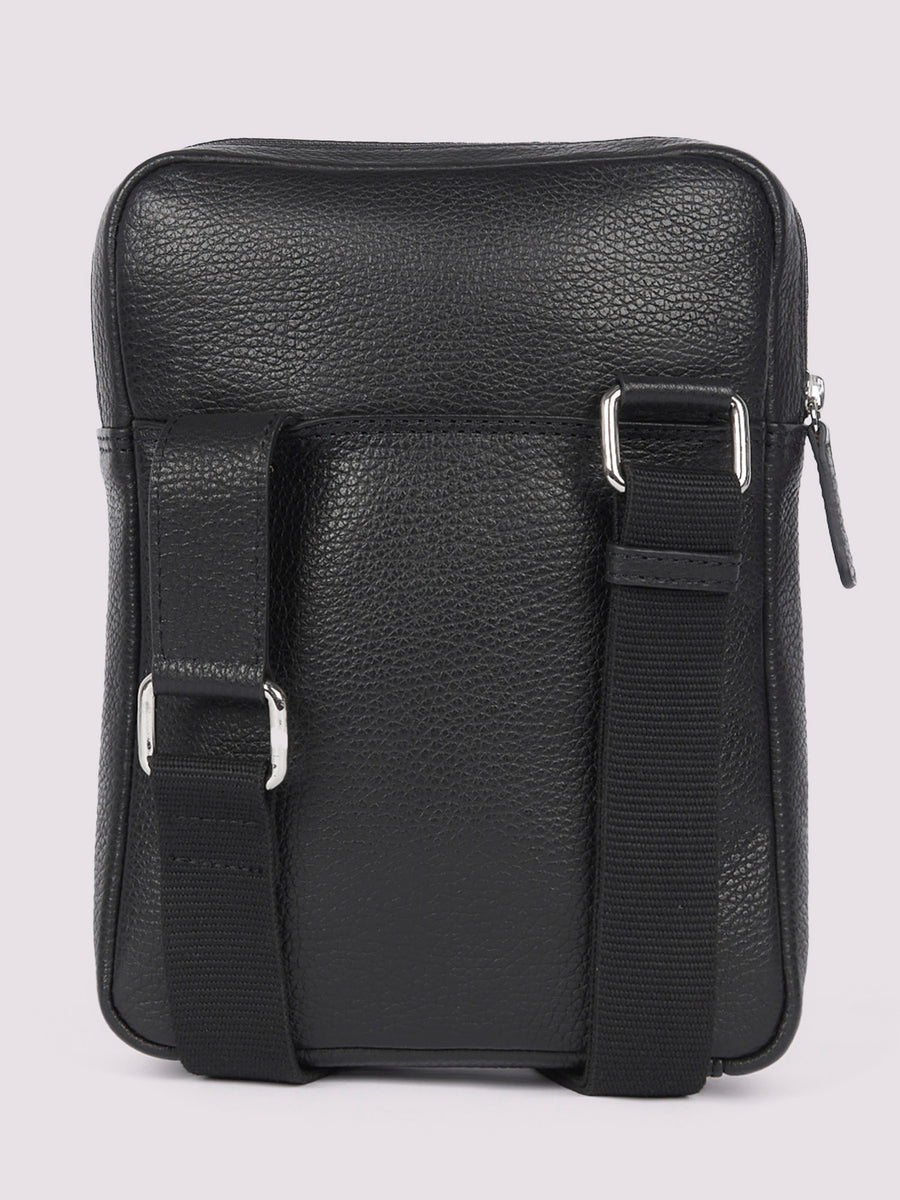 Duchamp Mens Crossbody Bag in Black