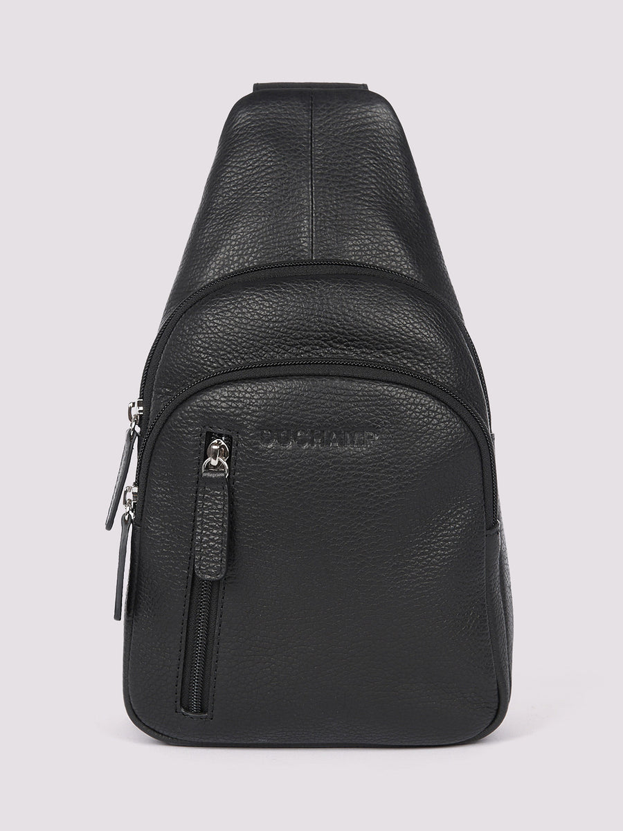 Duchamp Mens Crossbody Sling Bag in Black