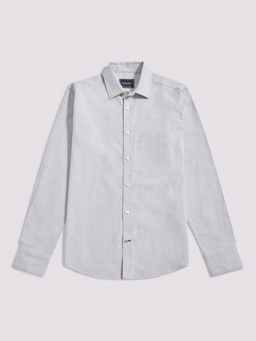 Duchamp Mens Oxford Stripe Shirt in Olivine