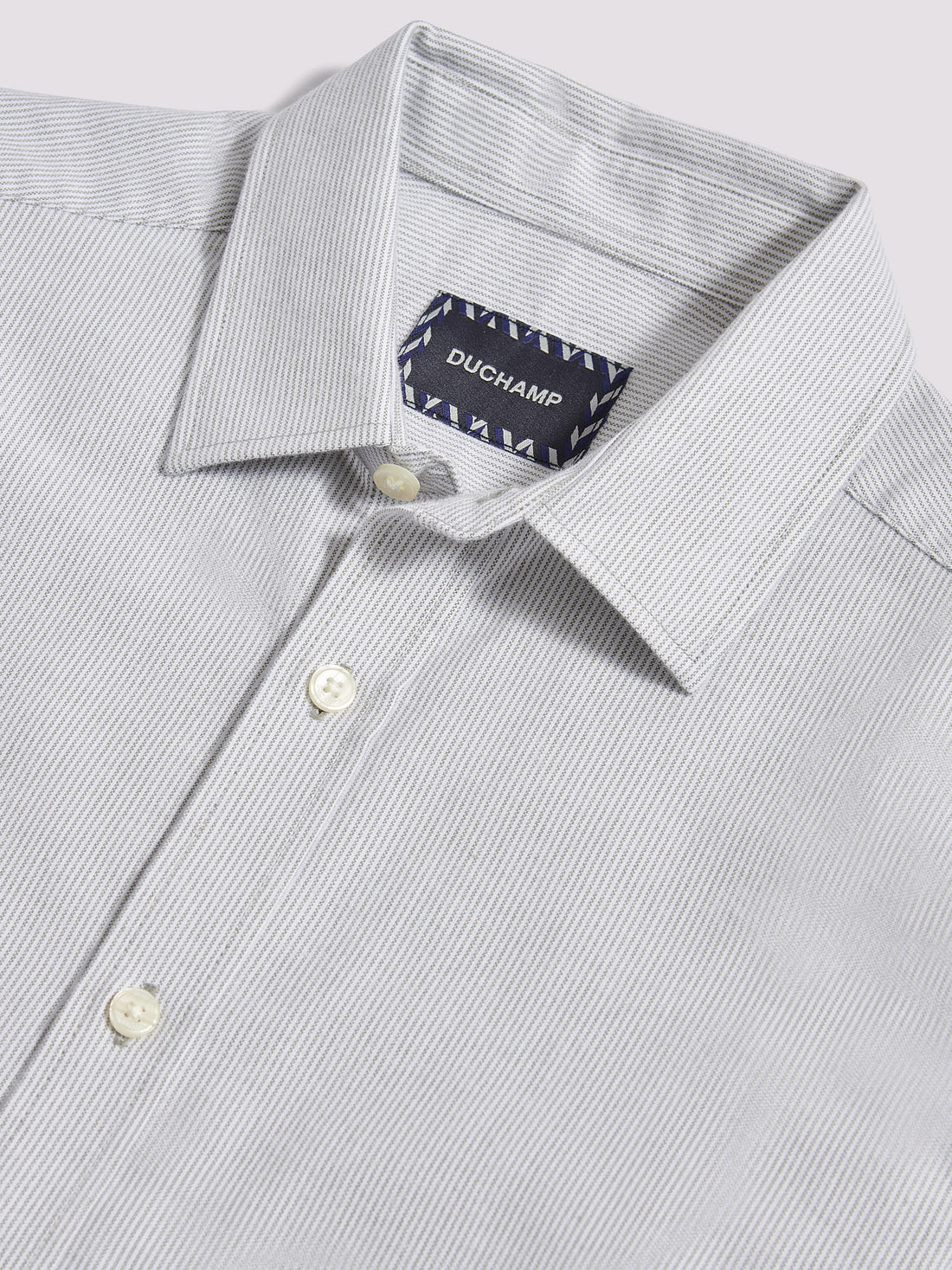 Duchamp Mens Oxford Stripe Shirt in Olivine