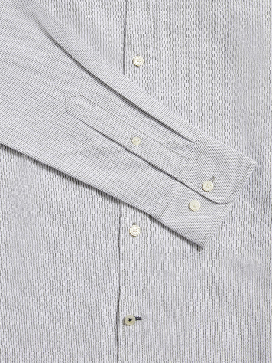 Duchamp Mens Oxford Stripe Shirt in Olivine