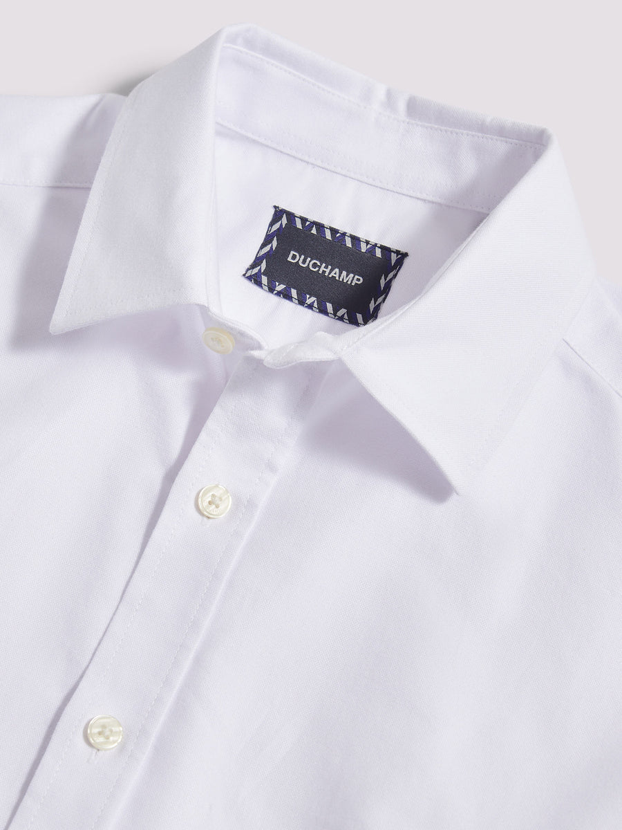 Duchamp Mens Oxford Shirt in Bright White