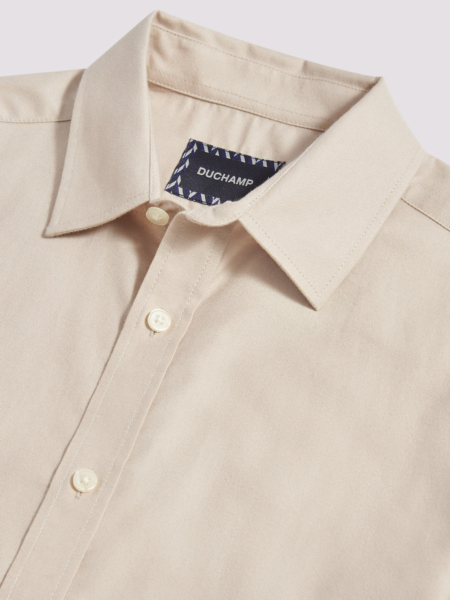 Duchamp Mens Oxford Shirt in Beige