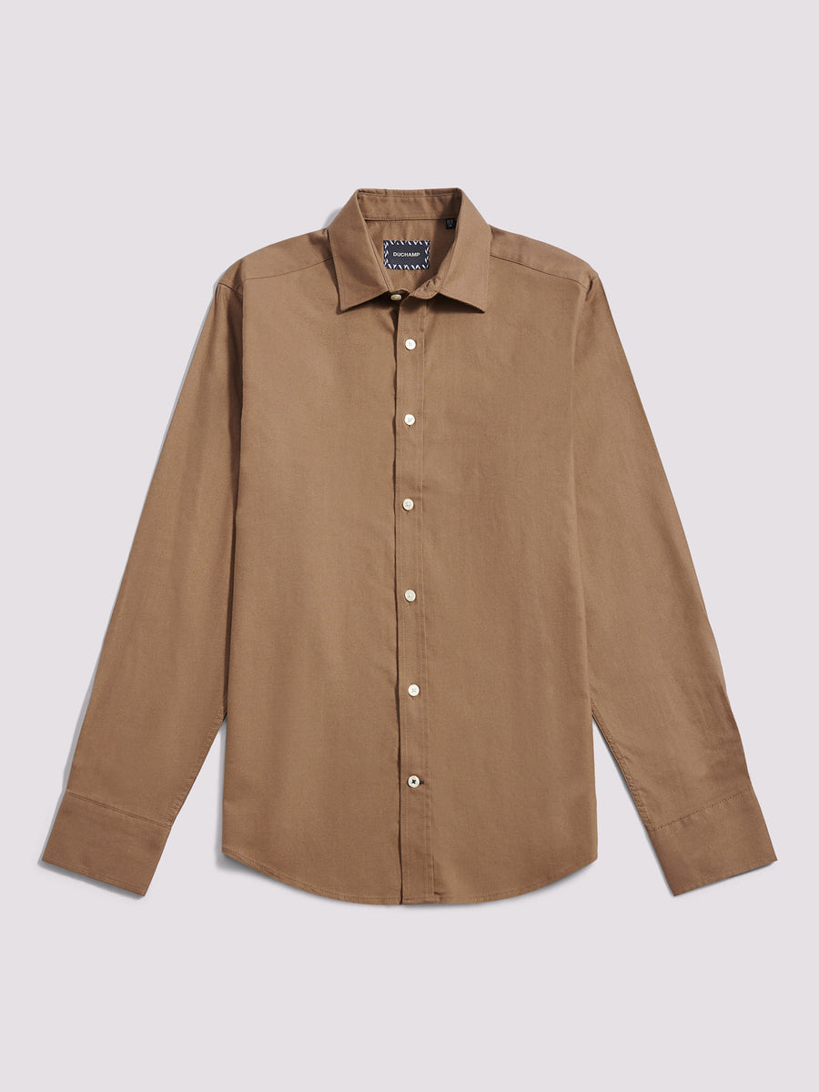 Duchamp Mens Oxford Shirt in Shitake