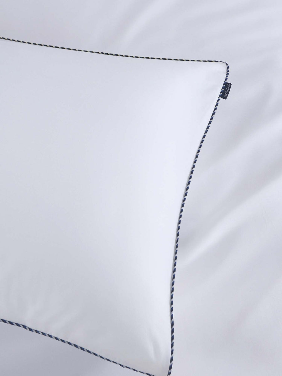 Duchamp Premium Cotton Sateen Piped Edge Duvet Set Bright White