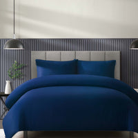 Duchamp Premium Cotton Sateen Piped Edge Duvet Set Twilight Blue