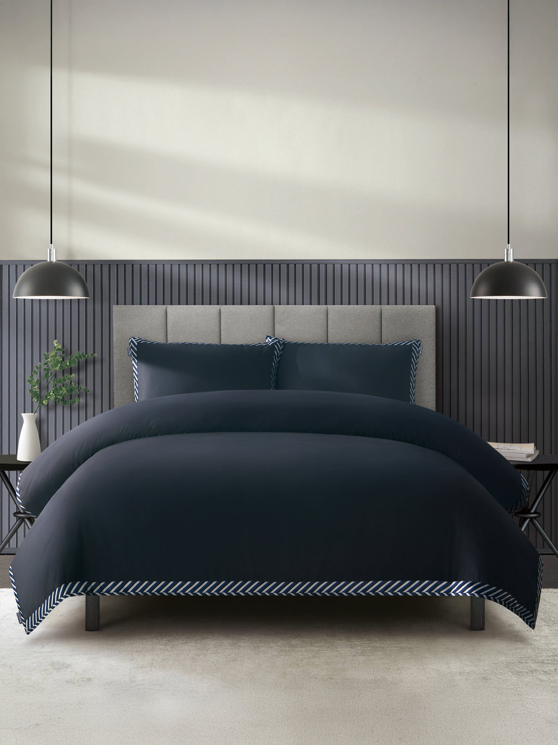 Duchamp Premium Cotton Sateen Border Duvet Set Deep Well