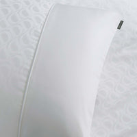 Duchamp Premium Cotton Sateen Monogram Jacquard Duvet Set Bright White