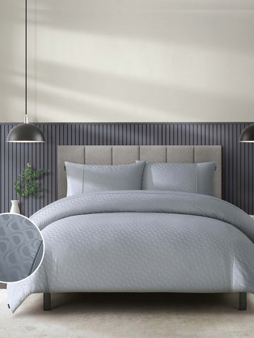 Duchamp Premium Cotton Sateen Monogram Jacquard Duvet Set High Rise