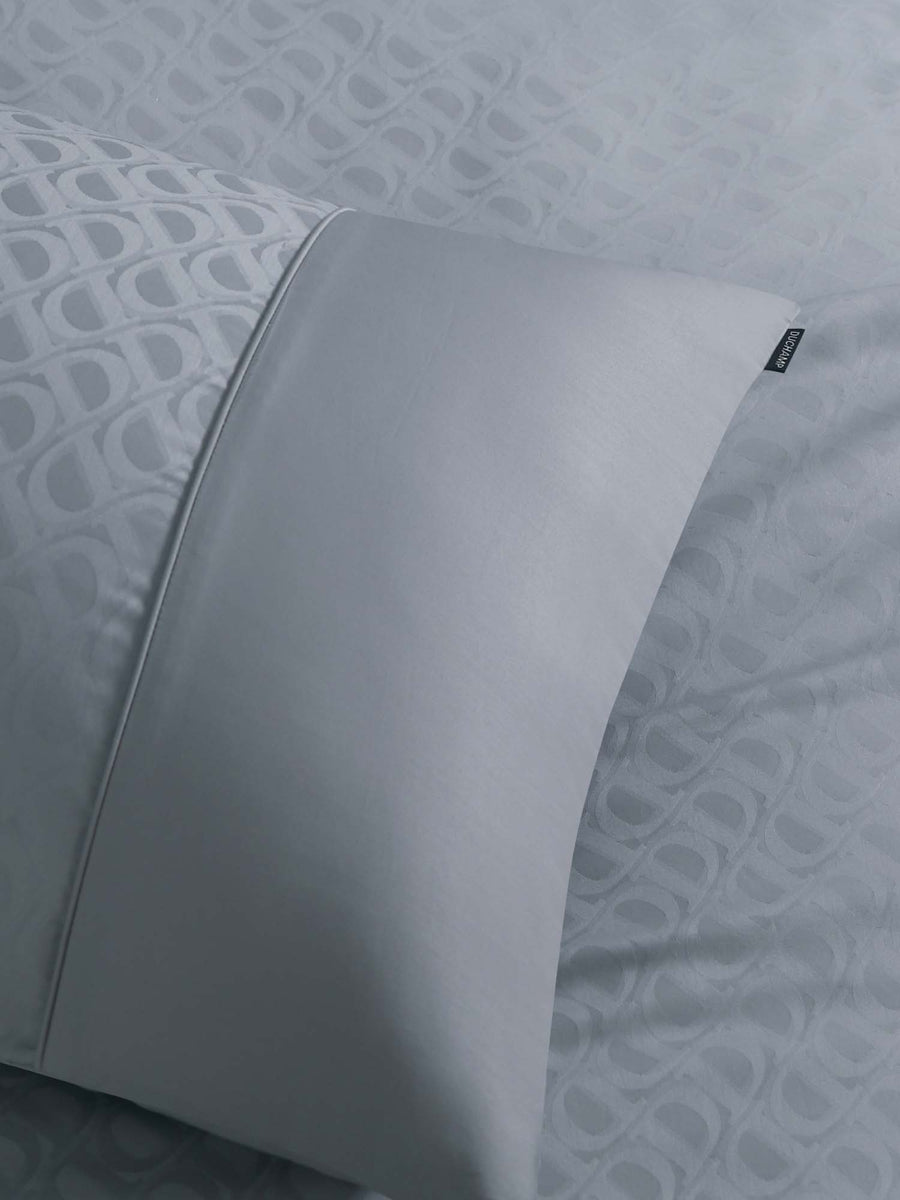 Duchamp Premium Cotton Sateen Monogram Jacquard Duvet Set High Rise