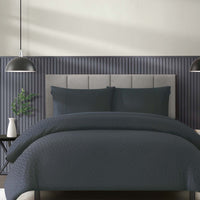 Duchamp Premium Cotton Sateen Monogram Jacquard Duvet Set Blackened Pearl