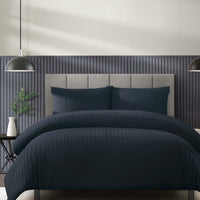 Duchamp Premium Cotton Seersucker Stripe Duvet Set Deep Well