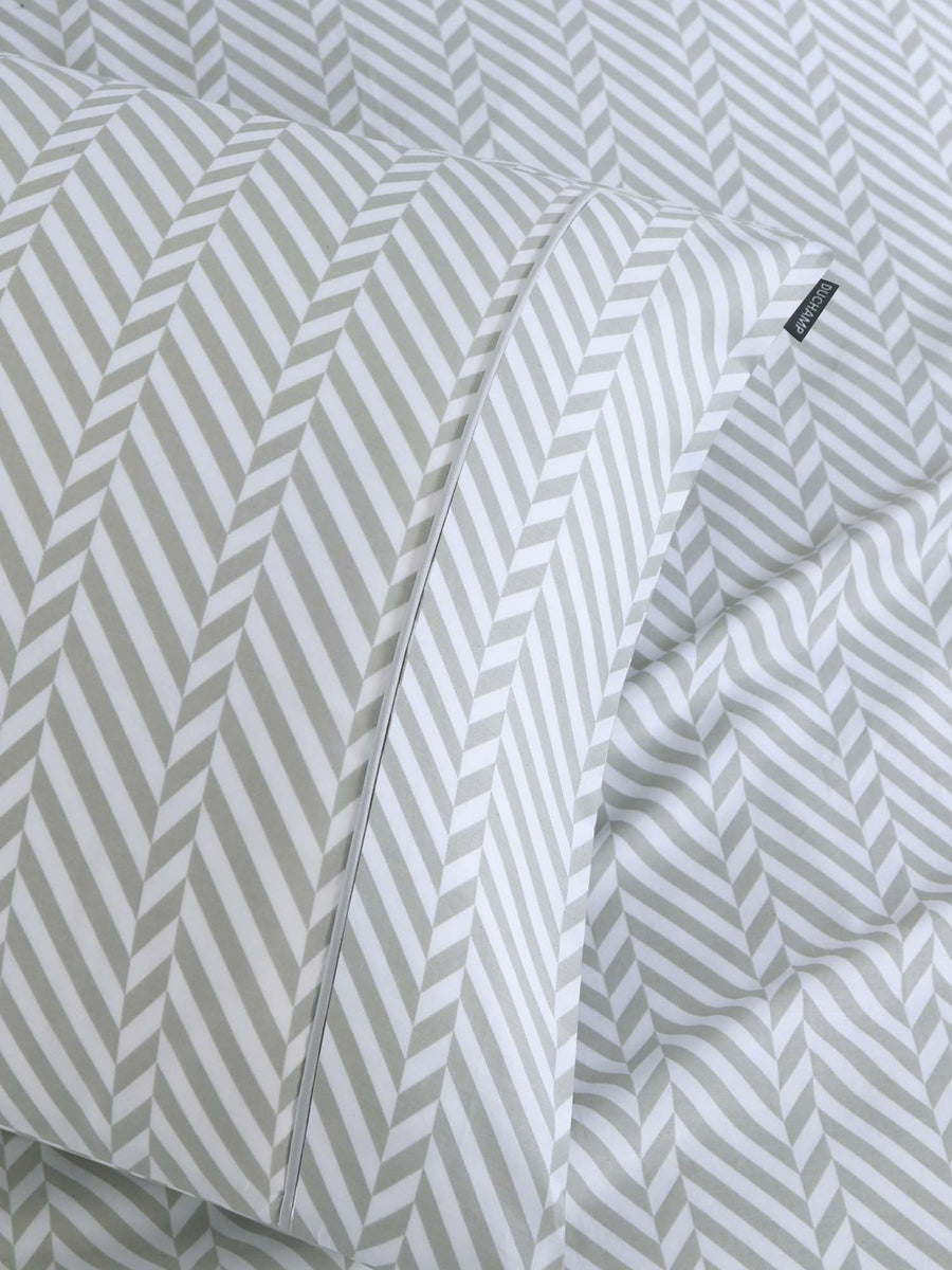 Duchamp Premium Cotton Herringbone Print Duvet Set High Rise