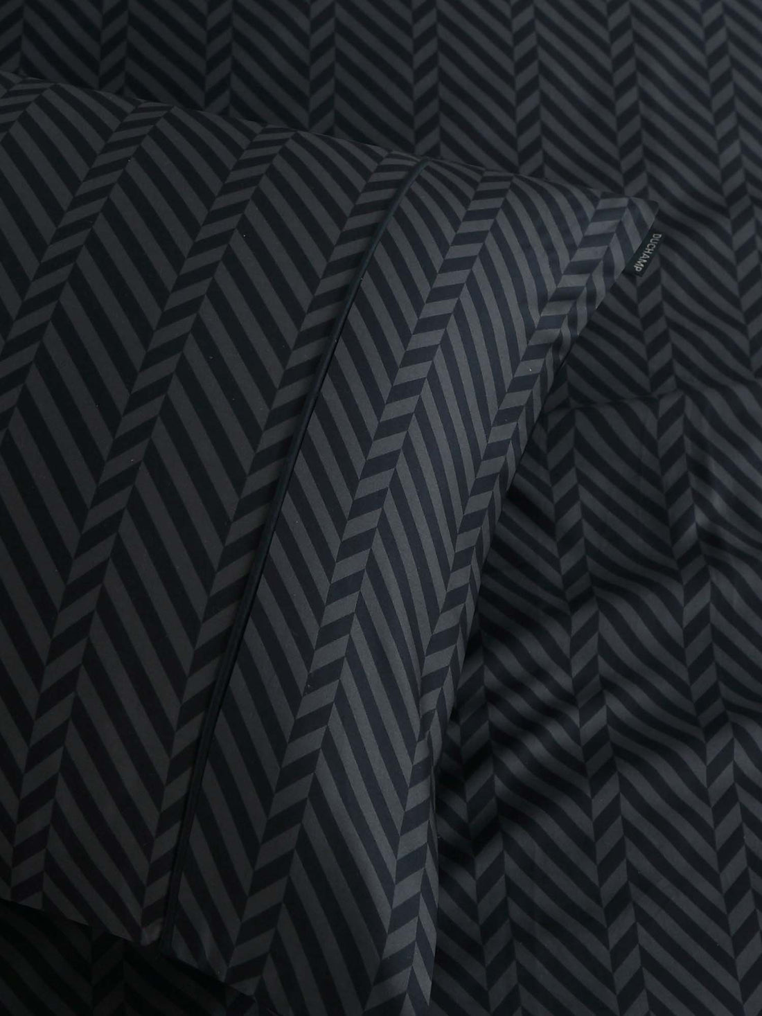 Duchamp Premium Cotton Herringbone Print Duvet Set Deep Well