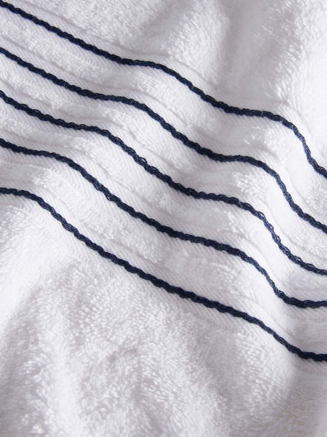 Duchamp Premium Cotton Brand Stripe Bath Towel Bright White