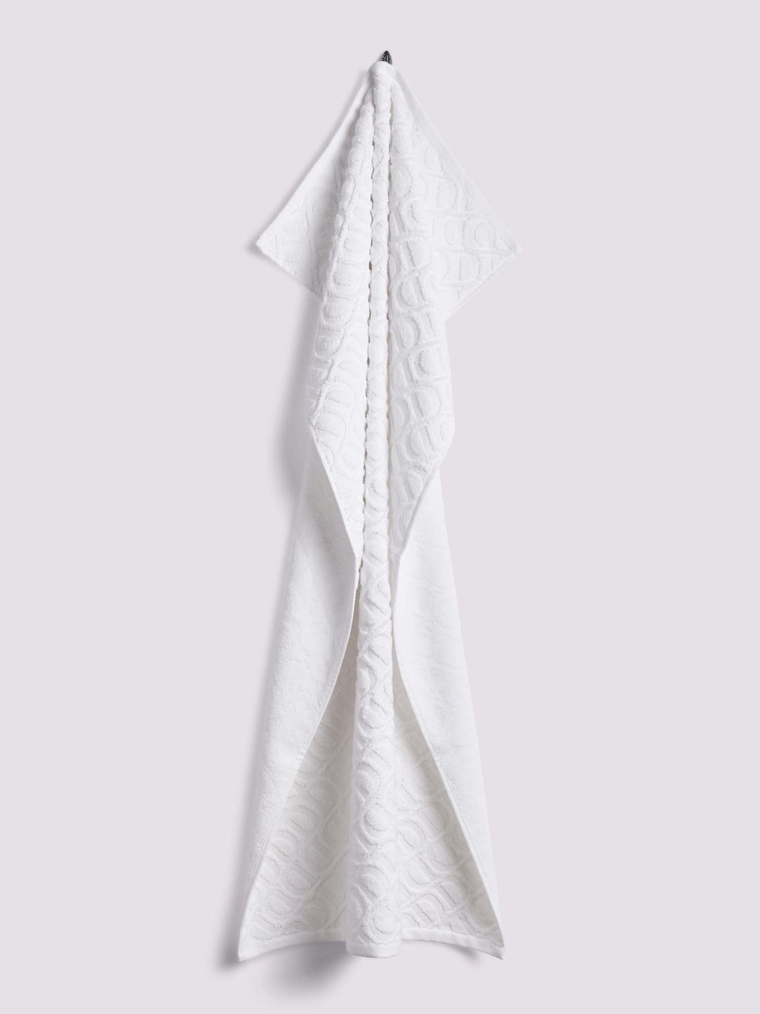 Duchamp Premium Cotton Monogram Jacquard Bath Towel Bright White