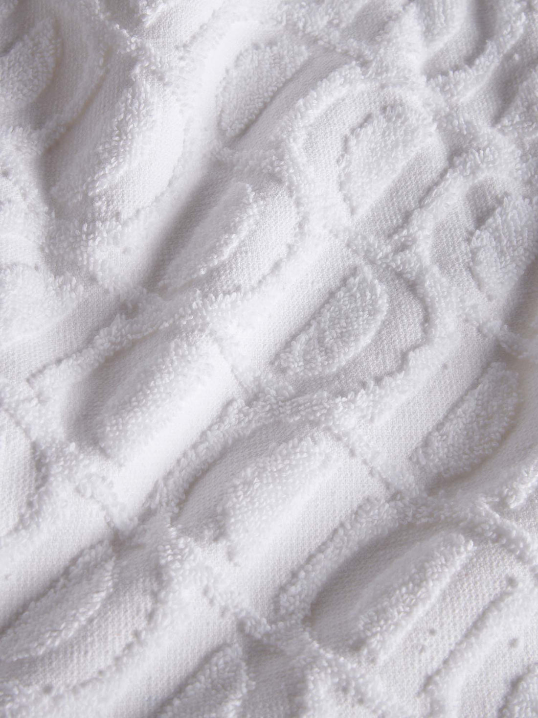 Duchamp Premium Cotton Monogram Jacquard Bath Towel Bright White