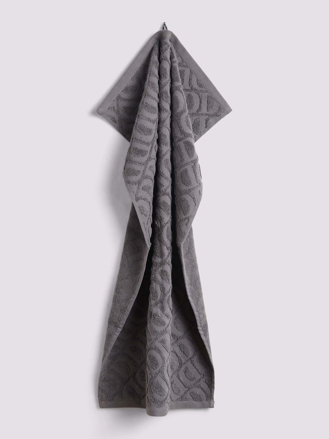Duchamp Premium Cotton Monogram Jacquard Bath Towel Blackened Pearl