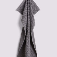Duchamp Premium Cotton Monogram Jacquard Bath Towel Blackened Pearl